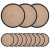 vidaXL Placemets en jute 12 pc Naturel et noir 100 % jute Tossa