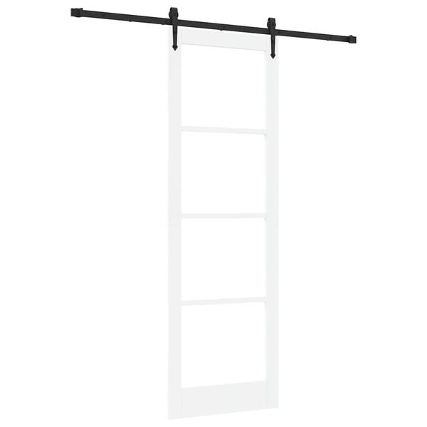 vidaXL Porte coulissante Blanc et Noir 78 x 232 cm