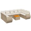 vidaXL Salon de jardin avec coussins 10 pcs beige r&eacute;sine tress&eacute;e
