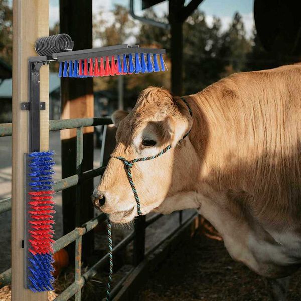 vidaXL Brosses pour le bétail Rouge et bleu 84 x 10 x 91 cm PVC