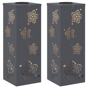 vidaXL Lumi&egrave;re de chemin LED solaire 2 pc Blanc chaud 18 x 18 x 50 cm