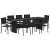 vidaXL Ensemble de salle &agrave; manger pour jardin 9 pc Noir polyrotin
