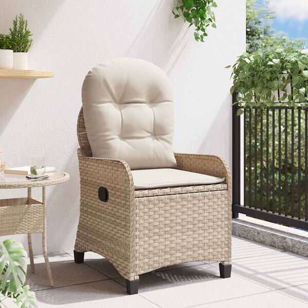 vidaXL Fauteuil inclinable Beige 56 x 66 x 95 cm polyrotin