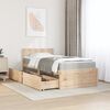 vidaXL Lit avec tiroirs et matelas 90x190 cm bois massif de pin
