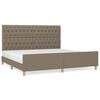 vidaXL Cadre de lit sans matelas et t&ecirc;te de lit taupe 200x200 cm tissu