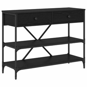 vidaXL Table console avec tiroir Ch&ecirc;ne noir 100 x 34,5 x 75 cm bois