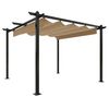 vidaXL Tonnelle de jardin avec toit r&eacute;tractable 3x3 m Taupe