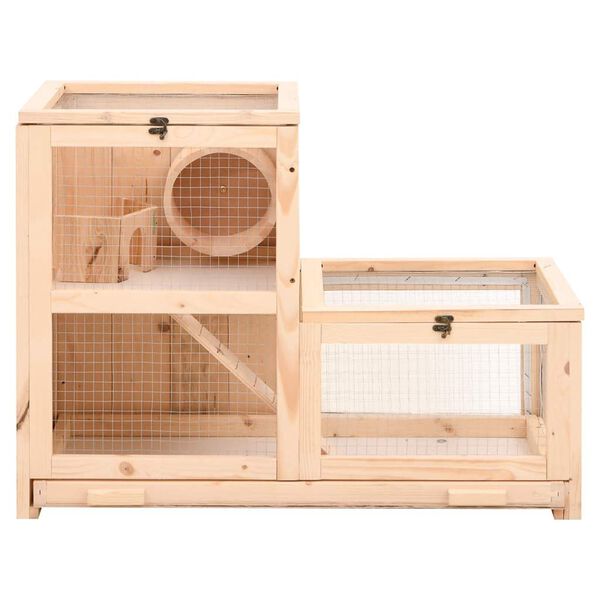 vidaXL Cage &agrave; hamster 81x40x60 cm bois massif de sapin