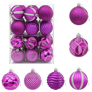 vidaXL Ensemble de boules de No&euml;l 36 pc Lilas 6 cm Polystyr&egrave;ne