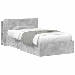 vidaXL Cadre de lit avec rangement Gris b&eacute;ton 75 x 190 cm