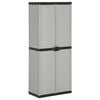 vidaXL Armoire de rangement de jardin 3 &eacute;tag&egrave;res Gris/noir 68x40x168cm