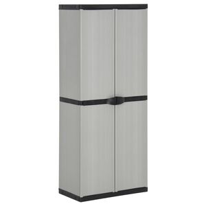 vidaXL Armoire de rangement de jardin 3 &eacute;tag&egrave;res Gris/noir 68x40x168cm