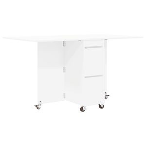 vidaXL Table &agrave; d&icirc;ner 2 pcs 140 x 80 x 77 cm Bois d'ing&eacute;nierie Blanc