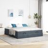 VidaXL Cadre de lit ottoman avec matelas gris fonc&eacute; 160x200cm velours