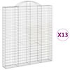 vidaXL Paniers &agrave; gabions arqu&eacute;s 13 pcs 200x30x220/240 cm fer galvanis&eacute;