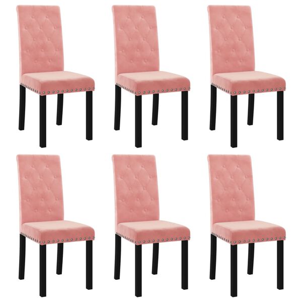 vidaXL Chaises &agrave; manger lot de 6 rose velours