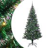 vidaXL Sapin de Noël artificiel pré-éclairé Vert 210 cm PVC et métal