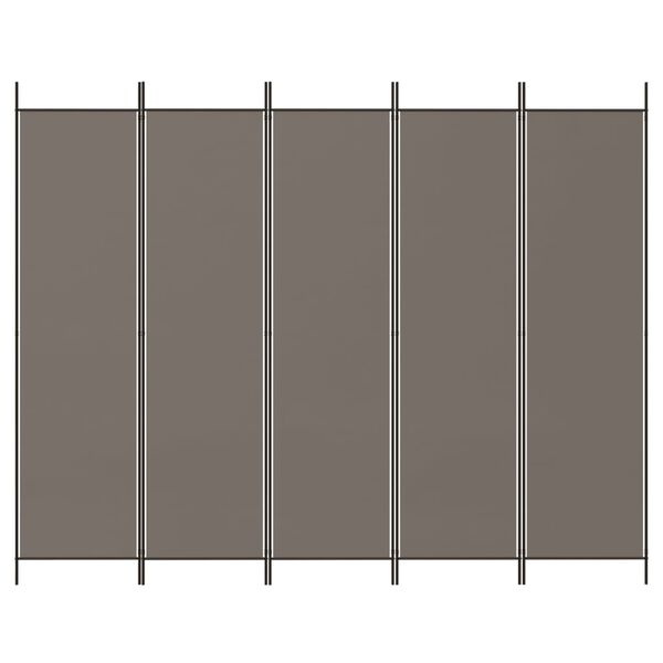 vidaXL Cloison de séparation 5 panneaux Anthracite 250x200 cm Tissu