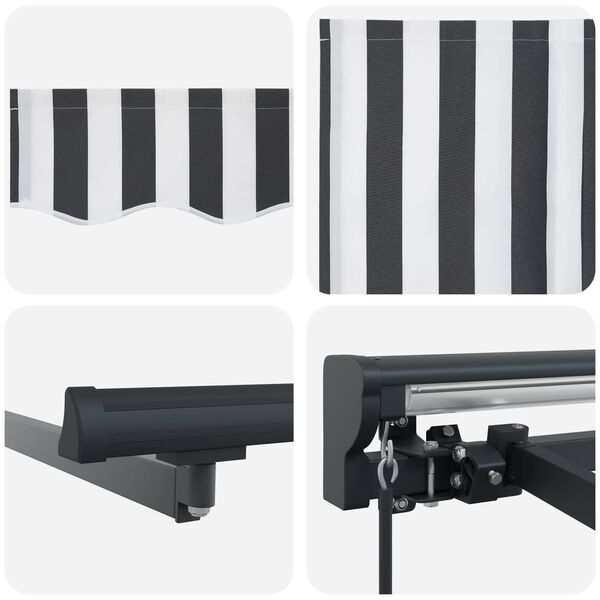 vidaXL Auvent R&eacute;tractable Anthracite et blanc 400 &times; 300 cm