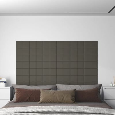 vidaXL Panneaux muraux 12 pcs Gris foncé 30x15 cm Velours 0,54 m²