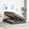 vidaXL Lit avec rangement et matelas Gris fonc&eacute; 140 x 190 cm Polyester