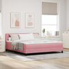 vidaXL Lit &agrave; ressort LED avec matelas Rose 180 x 200 cm Velours