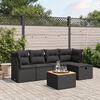 vidaXL Salon de jardin 6 pcs avec coussins noir r&eacute;sine tress&eacute;e