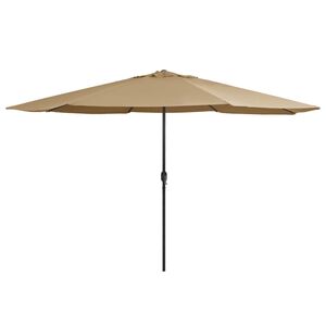 vidaXL Parasol de jardin avec m&acirc;t en m&eacute;tal 390 cm taupe