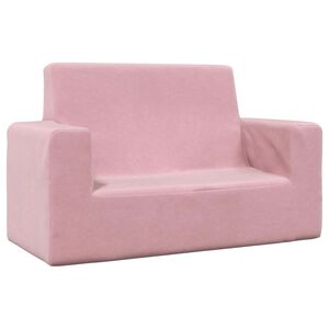 vidaXL Canap&eacute; pour enfants &agrave; 2 places Rose Peluche douce
