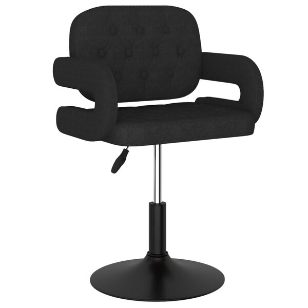 vidaXL Chaises pivotantes &agrave; manger lot de 2 Noir Tissu