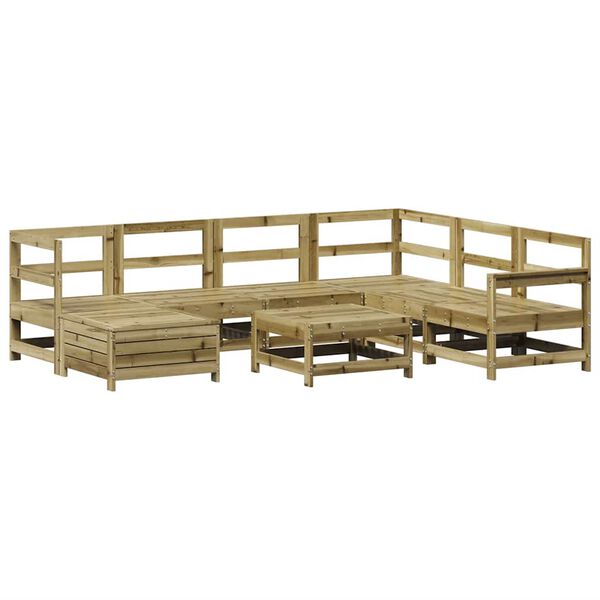 vidaXL Salon de jardin 8 pcs bois de pin impr&eacute;gn&eacute;