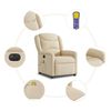 vidaXL Fauteuil inclinable de massage électrique crème tissu