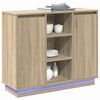 vidaXL Buffet LED Chêne Sonoma 90 x 32 x 75 cm Bois d'ingénierie