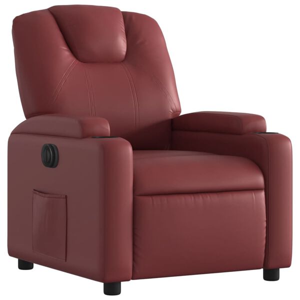 vidaXL Fauteuil inclinable &eacute;lectrique Rouge bordeaux Similicuir