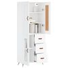 vidaXL Buffet haut Blanc 69,5x34x180 cm Bois d'ing&eacute;nierie