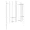 vidaXL Cl&ocirc;ture de jardin Blanc 170 x 215 cm Acier enduit de poudre