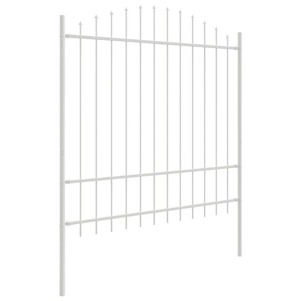vidaXL Cl&ocirc;ture de jardin Blanc 170 x 215 cm Acier enduit de poudre