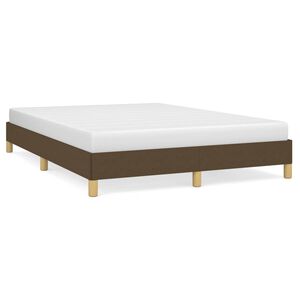 vidaXL Cadre de lit sans matelas marron fonc&eacute; 140x190 cm tissu