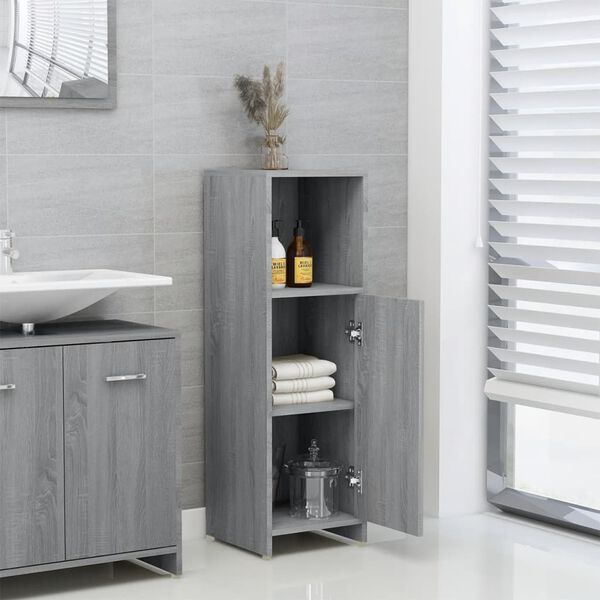 vidaXL Armoire de bain Sonoma gris 30x30x95 cm Bois d'ing&eacute;nierie