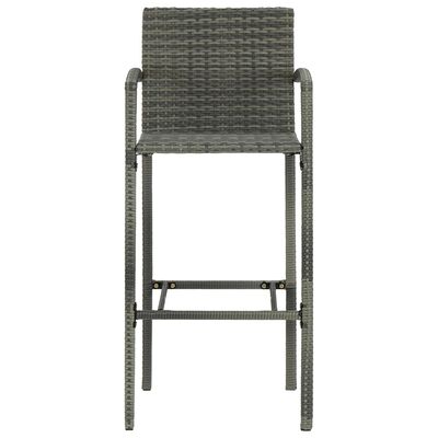 vidaXL Jeu de bar de jardin 5 pcs avec accoudoirs Résine tressée Gris