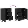vidaXL Haut Armoire 2 pcs Ch&ecirc;ne noir Bois Agglom&eacute;r&eacute; et Verre