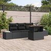 vidaXL Ensemble de canap&eacute; de jardin 5 pcs Noir Poly rotin