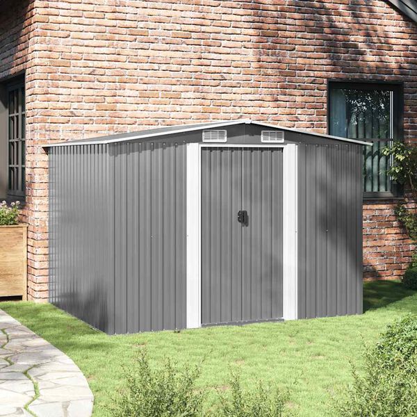 vidaXL Abri de stockage pour jardin m&eacute;tal gris 257x205x178 cm