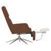 vidaXL Chaise de relaxation avec repose-pied Marron Tissu microfibre