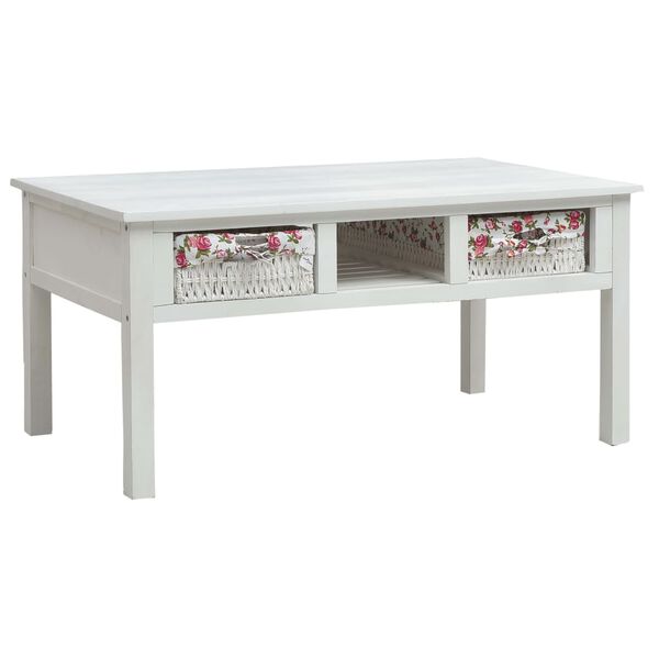 vidaXL Table basse Blanc 99,5x60x48 cm Bois