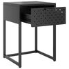 vidaXL Table de chevet Blanc 38x35x54 cm Acier
