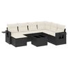 vidaXL Salon de jardin 8 pcs avec coussins noir r&eacute;sine tress&eacute;e