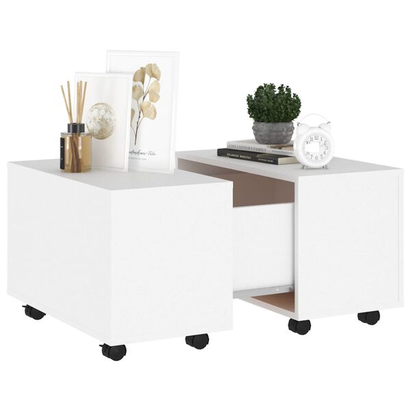 vidaXL Table basse blanc 60x60x38 cm bois d'ing&eacute;nierie