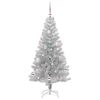 vidaXL Sapin de No&euml;l avec 150 LED avec support Argent 150 cm PET