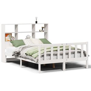vidaXL Lit biblioth&egrave;que sans matelas blanc 120x200 cm bois pin massif